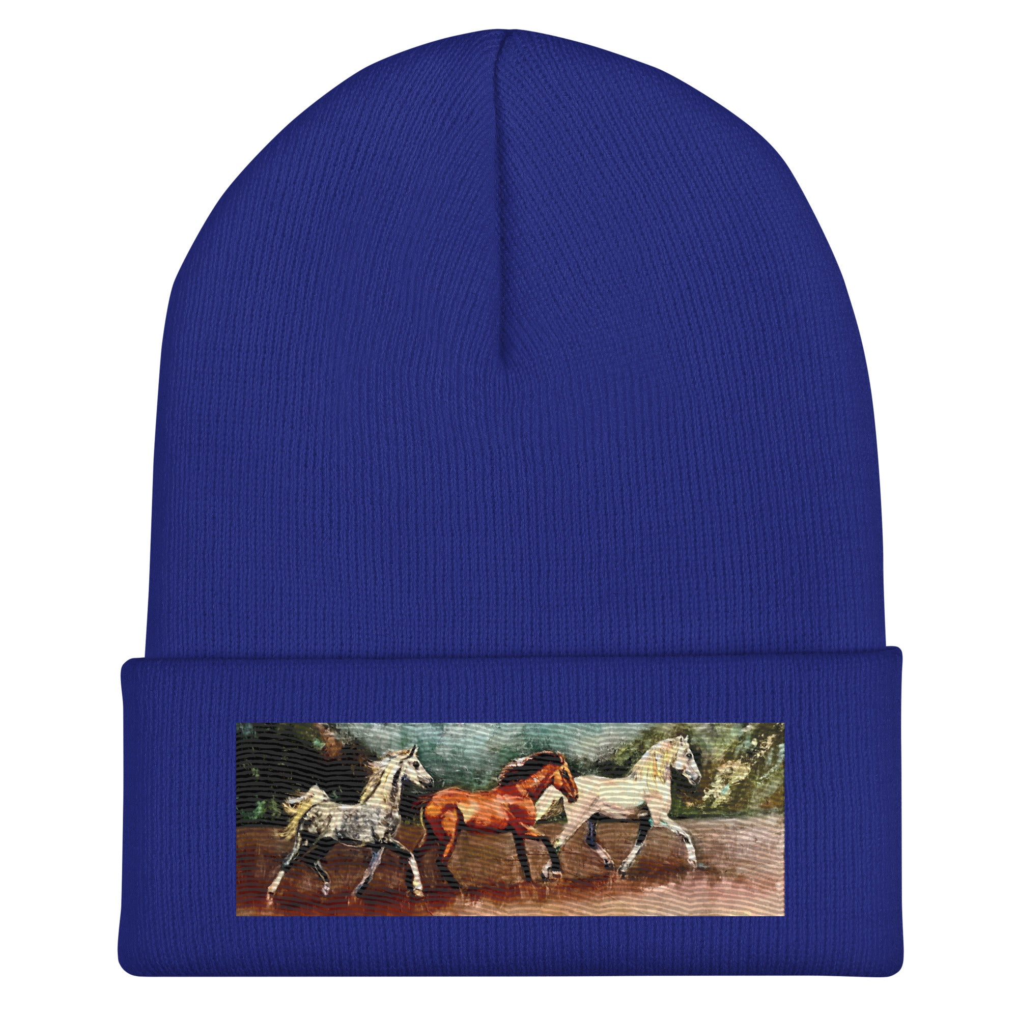 Tranquil Horizon Walk Cuffed Beanie - Royal image