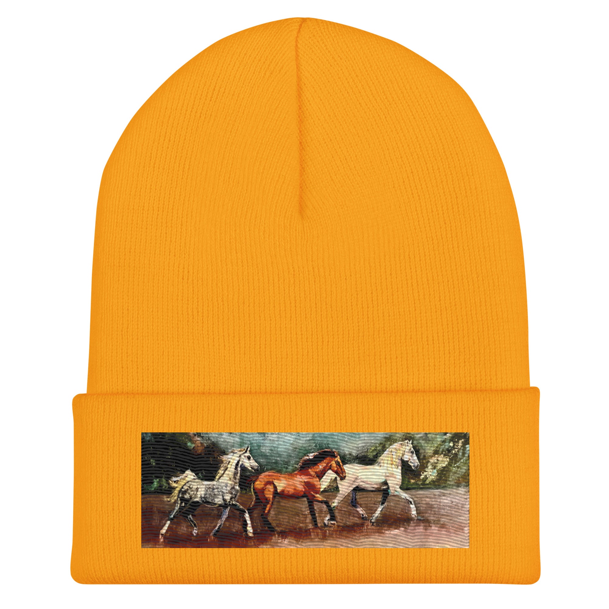 Tranquil Horizon Walk Cuffed Beanie - Gold image